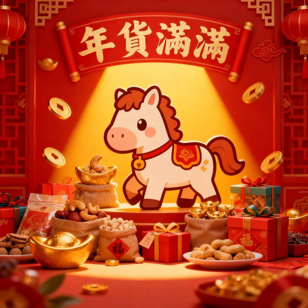 【馬年福箱】8包指定肉乾+1罐干貝醬+1盒腰果